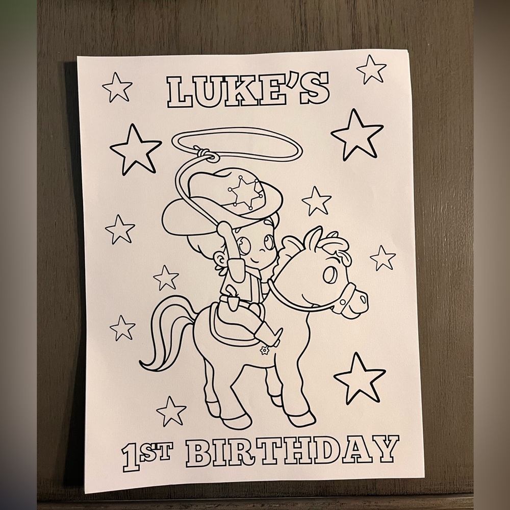 First Birthday personalized coloring page”LUKE”